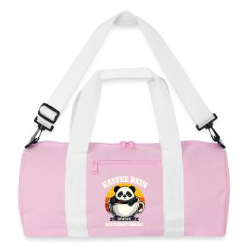Kaffee rein Status Nachtschicht überlebt Panda - Recycelte Duffel Bag - Rosa/Weiß - Vorne