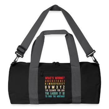 What's Wrong Funny teacher classroom - Recycled Duffel Bag - black/graphite grey - Front
