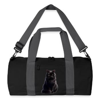Black cat - Recycled Duffel Bag - black/graphite grey - Front