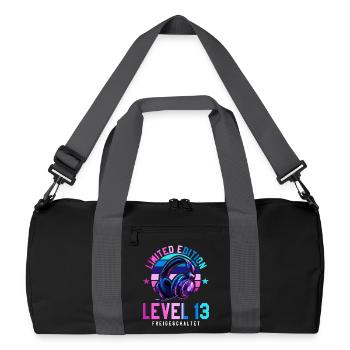 13. Geburtstag Junge Mädchen Gaming Level 13 Jahre - Recycelte Duffel Bag - Schwarz/Graphitgrau - Vorne