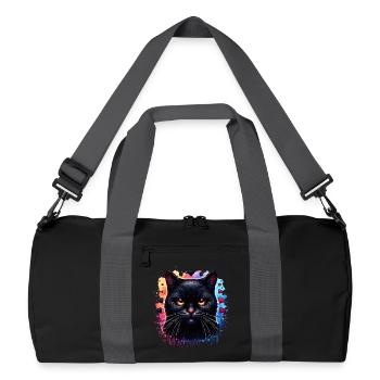 Black cat - Recycled Duffel Bag - black/graphite grey - Front