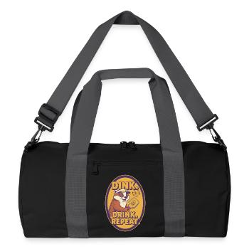 Joueur drôle de pickleball Dink Drink Repeat - Sac de sport recyclé - noir/gris graphite - Devant