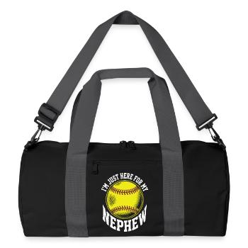 I'm Just Here For My Nephew Softball - Recycled Duffel Bag - black/graphite grey - Front