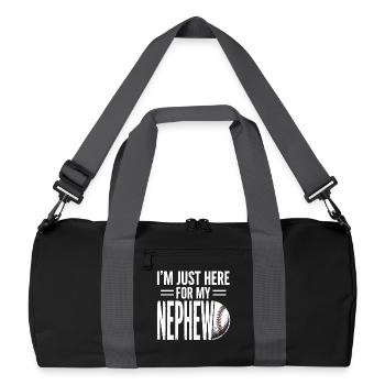 I'm Just Here For My Nephew Baseball - Recycled Duffel Bag - black/graphite grey - Front
