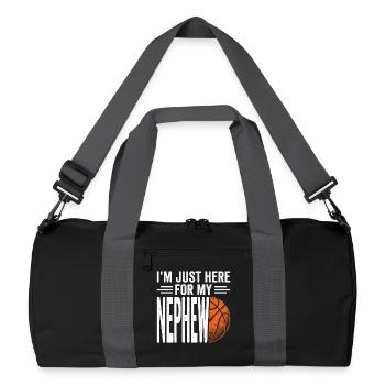 I'm Just Here For My Nephew Basketball - Recycled Duffel Bag - black/graphite grey - Front