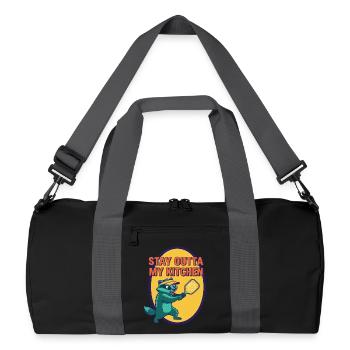 Pickleball Funny Player Stay Outta My Kitchen - Recycled Duffel Bag - black/graphite grey - Front