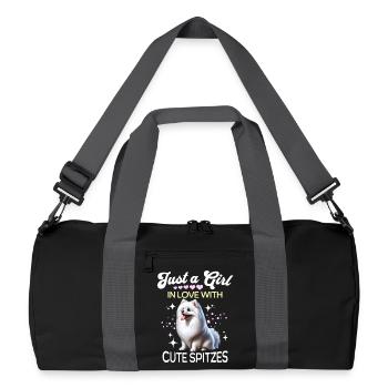 Spitz Zwergspitz Mädchen - Recycelte Duffel Bag - Schwarz/Graphitgrau - Vorne