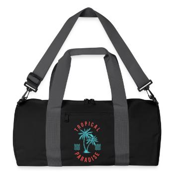 Tropical Paradise Retro Palm Badge - Recycled Duffel Bag - black/graphite grey - Front