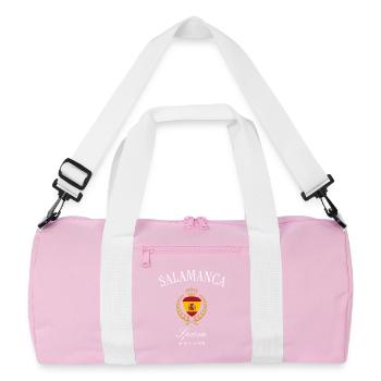 Salamanca Spanien Wappen Krone – Reise Souvenir - Recycelte Duffel Bag - Rosa/Weiß - Vorne