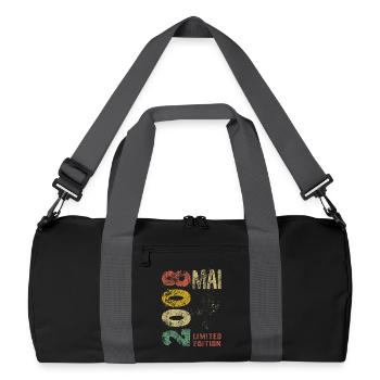 Limited Edition Mai 2008 Geburtstag Geschenk - Recycelte Duffel Bag - Schwarz/Graphitgrau - Vorne