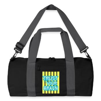 Trust Your Brain - Recycled Duffel Bag - black/graphite grey - Front