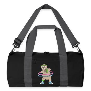 Hula Hup Hullern Huller Hoop Faultier - Recycelte Duffel Bag - Schwarz/Graphitgrau - Vorne