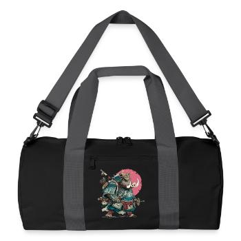Wildschwein-Samurai in türkisfarbener Rüstung - Recycelte Duffel Bag - Schwarz/Graphitgrau - Vorne