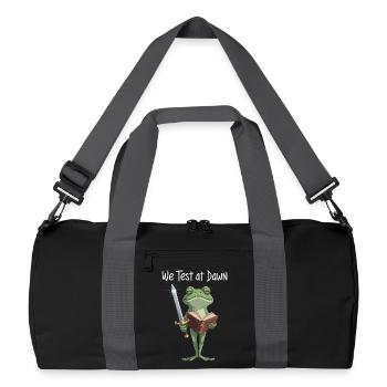 Dawn Quest Frog Sword & Tome - Recycled Duffel Bag - black/graphite grey - Front
