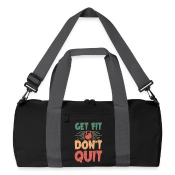 Get Fit Don't Quit Kettlebell Motif - Recycled Duffel Bag - black/graphite grey - Front