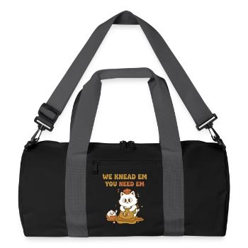 Sauerteigbrot Backen Wir kneten sie Du brauchst sie - Recycelte Duffel Bag - Schwarz/Graphitgrau - Vorne