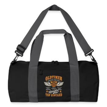 Oldtimer Mai 1956 - Geburtstag - Geschenk - Recycelte Duffel Bag - Schwarz/Graphitgrau - Vorne