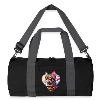 Chat léopard - Sac de sport recyclé - noir/gris graphite - Devant