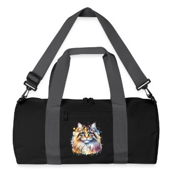 Norwegian Forest Cat Motif - Recycled Duffel Bag - black/graphite grey - Front