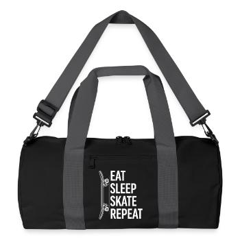 Eat Sleep Skate Repeat | Skateboard - Recycled Duffel Bag - black/graphite grey - Front