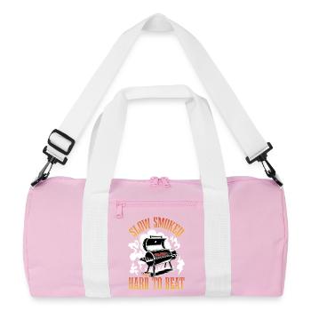 BBQ Grilling Meat Smoking Barbecue - Recycled Duffel Bag - pink/white - Front