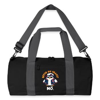 Avant que tu ne demandes, non, Pingouin qui dit - Sac de sport recyclé - noir/gris graphite - Devant