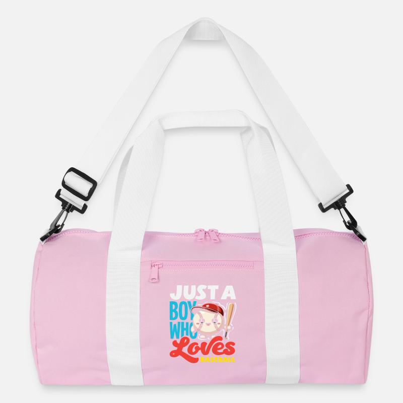 Nur ein Junge der Baseball liebt Kind Recycelte Duffel Bag