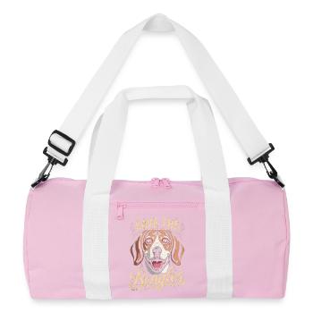 Rettet die Beagles - Recycelte Duffel Bag - Rosa/Weiß - Vorne