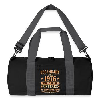 Legendary since 1976 - 50th Birthday Vintage - Recycled Duffel Bag - black/graphite grey - Front
