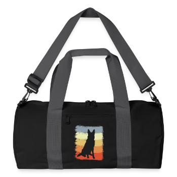 Retro German Shepherd - Recycled Duffel Bag - black/graphite grey - Front