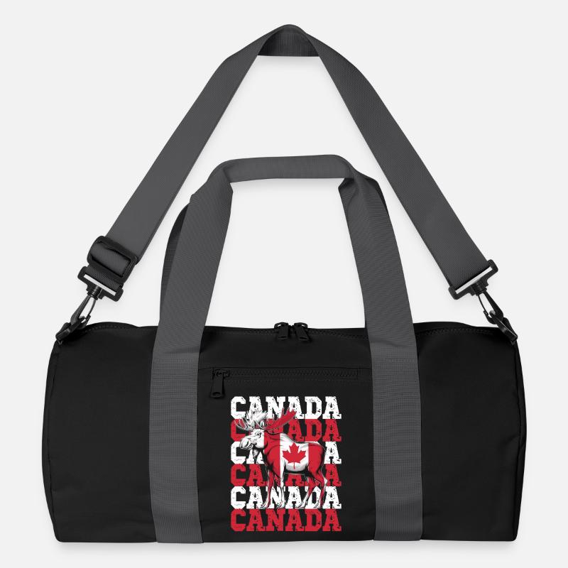 Canadian Moose with Maple Leaf Flag Recycled Duffel Bag