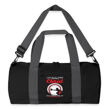 All things I can do through Christ Baseball - Recycled Duffel Bag - black/graphite grey - Front