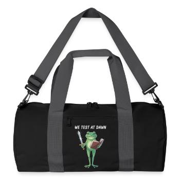 Quête de l’Aube : Épée et Parchemin de la Grenouille - Sac de sport recyclé - noir/gris graphite - Devant
