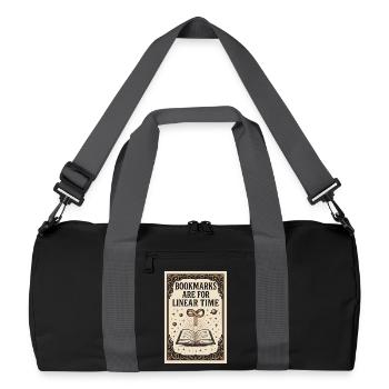 Signets temporels linéaires | Livre de science-fiction - Sac de sport recyclé - noir/gris graphite - Devant