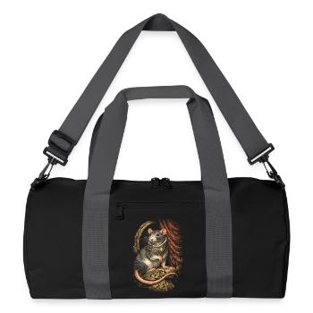 Rat de couleur Rat fantaisie Rat de la grande souris Rat domestique - Sac de sport recyclé - noir/gris graphite - Devant