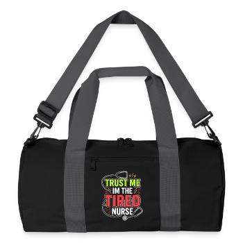 Night Shift Nurse, Tired - Recycled Duffel Bag - black/graphite grey - Front