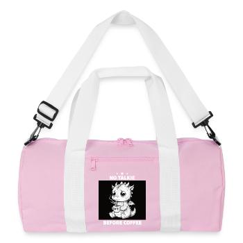 No Conversation Before Coffee Lover Dragon - Recycled Duffel Bag - pink/white - Front