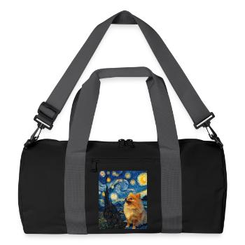 Zwergspitz Spitz Pomeranian - Recycelte Duffel Bag - Schwarz/Graphitgrau - Vorne