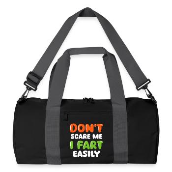 Don’t I Fart Funny Bubble Letter Typography Art - Recycelte Duffel Bag - Schwarz/Graphitgrau - Vorne