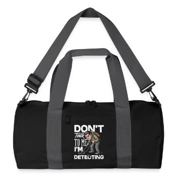 Nicht Ansprechen Ich Sondele Metalldetektor - Recycelte Duffel Bag - Schwarz/Graphitgrau - Vorne