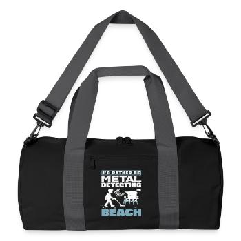 Lieber Am Strand Sondeln Metalldetektor - Recycelte Duffel Bag - Schwarz/Graphitgrau - Vorne