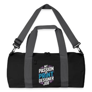 Print Designer My Passion My Creative Designer - Recycelte Duffel Bag - Schwarz/Graphitgrau - Vorne