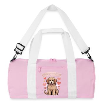 Race de chien Goldendoodle - Sac de sport recyclé - rose/blanc - Devant