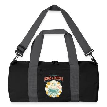 Books And Matcha A Zen Moment Whisk Sip Read - Recycled Duffel Bag - black/graphite grey - Front