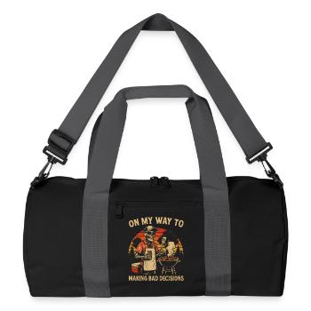 Grilling Humor On My Way To Making Bad Decisions - Recycled Duffel Bag - black/graphite grey - Front