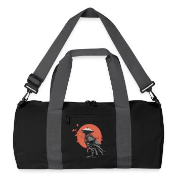 Samurai Crow in Red Moon - Recycled Duffel Bag - black/graphite grey - Front