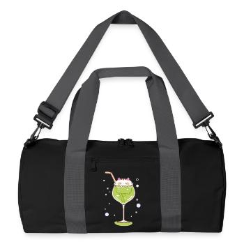 Gin cat ginglass kitty drink celebrate party - Recycled Duffel Bag - black/graphite grey - Front
