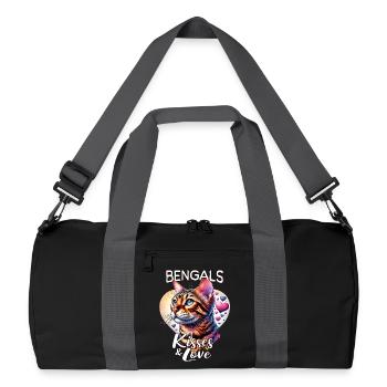Bengal Cat Love - Recycled Duffel Bag - black/graphite grey - Front