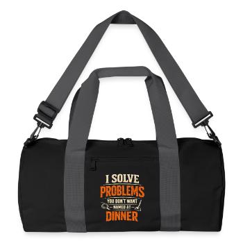 Solving Problems | Sewer Cleaner Humor - Recycled Duffel Bag - black/graphite grey - Front