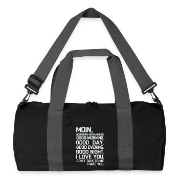 Moin Norddeutsch Gefuhlsmix Design - Recycelte Duffel Bag - Schwarz/Graphitgrau - Vorne